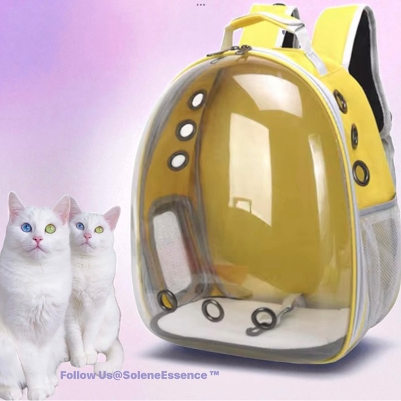 (NEW)Yellow PetPack Clear Bubble Carrying Bag Small, dogs Cats, Space Capsule - Picture 3 of 15
